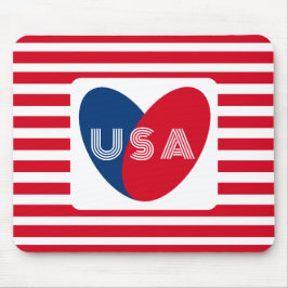 Liebe des Patriotic Red White Blue Fun Herzens der Mousepad