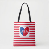 Liebe des Patriotic Red White Blue Fun Herzens der Tasche (Vorderseite)