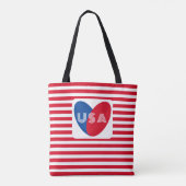 Liebe des Patriotic Red White Blue Fun Herzens der Tasche (Rückseite)