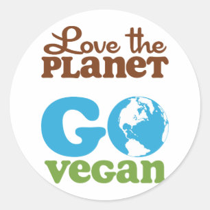 Liebe des Planeten Vegan Runder Aufkleber