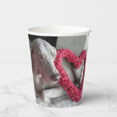 Liebe des Regens - Weimaraner-Hund - Papierabfälle Pappbecher (Rückseite)