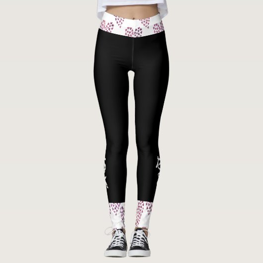 Liebe des rosa Herzens Frauen Leggings (Vorderseite)