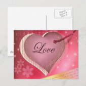 Liebe des rosa Herzens Postkarte (Vorne/Hinten)