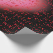 Liebe des rosa Herzens - Umschlagpapier Geschenkpapier (Ecke)