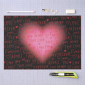 Liebe des rosa Herzens - Umschlagpapier Seidenpapier (Handwerk)