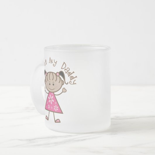 Liebe des Rosa-I mein Vati-Geschenk Mattglastasse (Vorderseite Links)