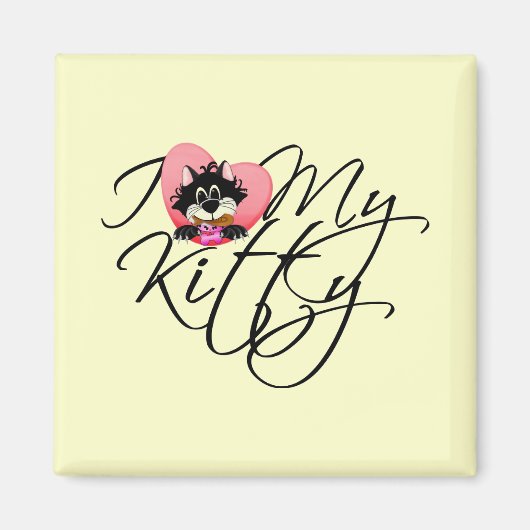 Liebe des Rosa-I meine Kitty-T-Shirts und Geschenk Magnet (Vorne)