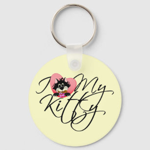 Liebe des Rosa-I meine Kitty-T-Shirts und Geschenk Schlüsselanhänger