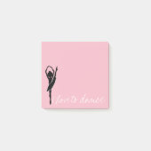 Liebe des Rosa-I, Silhouette-Ballerina zu tanzen Post-it Klebezettel (Vorderseite)