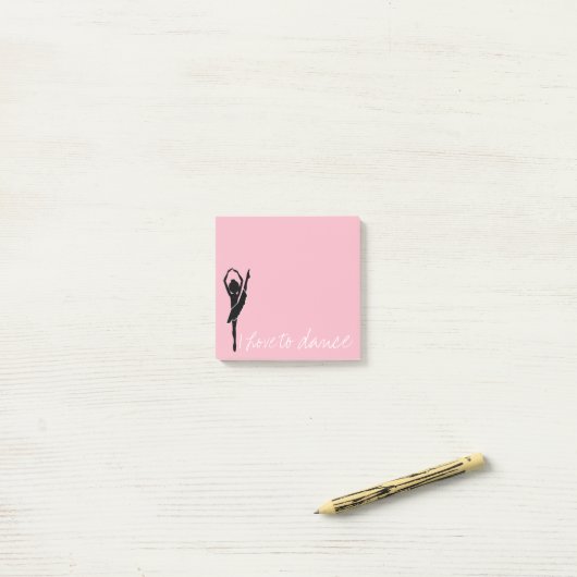 Liebe des Rosa-I, Silhouette-Ballerina zu tanzen Post-it Klebezettel (Auf Schreibtisch)