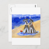 Liebe des Schnauzer Strandes Postkarte (Vorne/Hinten)