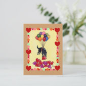 LIEBE des Schwarzen Labradors (gerahmt) Postkarte (Stehend Vorderseite)