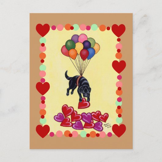 LIEBE des Schwarzen Labradors (gerahmt) Postkarte (Vorderseite)