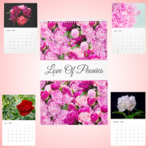 Liebe des Terminkalenders der Peonies Wall