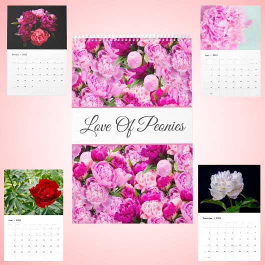 Liebe des Terminkalenders der Peonies Wall Kalender