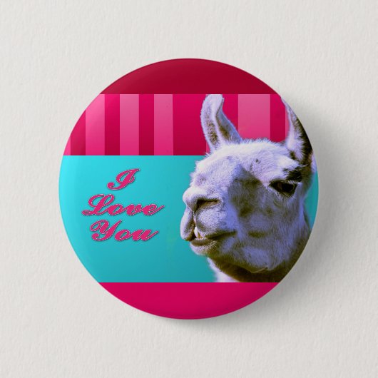 Liebe des Valentinelamas I sind Sie rosarote Button (Vorderseite)