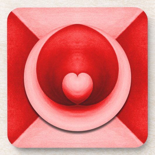 Liebe des Valentinstag - Elegantes Herz Getränkeuntersetzer (Vorderseite)