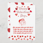 Liebe des Valentinstags Feiertagskarte (Vorne/Hinten)
