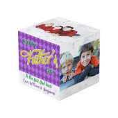 Liebe des Vaters Foto Collage 4 Bilder Würfel (Vorderseite Schrägansicht)