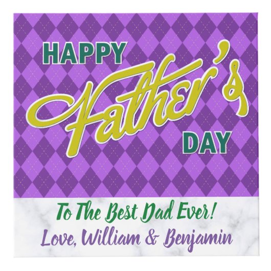 Liebe des Vaters Foto Collage 4 Bilder Würfel (Vorderseite)