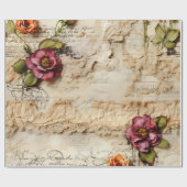 Liebe des Vintagen Dokuments mit Blume (8) Geschenkpapier (Flach)