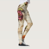 Liebe des Vintagen Dokuments mit Blume (8) Leggings (Rechts)