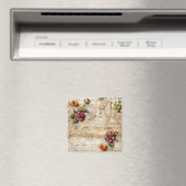 Liebe des Vintagen Dokuments mit Blume (8) Magnet (In Situ (Geschirrspüler))