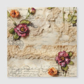 Liebe des Vintagen Dokuments mit Blume (8) Magnetkarte (Vorderseite)