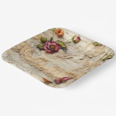 Liebe des Vintagen Dokuments mit Blume (8) Pappteller (Gewinkelt)