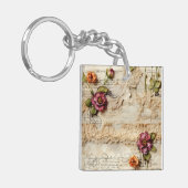 Liebe des Vintagen Dokuments mit Blume (8) Schlüsselanhänger (Vorderseite links)