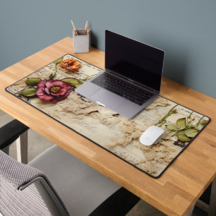 Liebe des Vintagen Dokuments mit Blume (8) Schreibtischunterlage