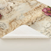 Liebe des Vintagen Dokuments mit Blume (8) Sherpadecke (3/4)