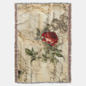 Liebe des Vintagen Dokuments mit Blume (9) Decke (Vorderseite Vertikal)