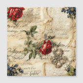 Liebe des Vintagen Dokuments mit Blume (9) Magnetkarte (Vorderseite)