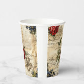 Liebe des Vintagen Dokuments mit Blume (9) Pappbecher (Rechts)