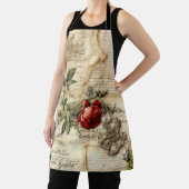 Liebe des Vintagen Dokuments mit Blume (9) Schürze (InSitu)