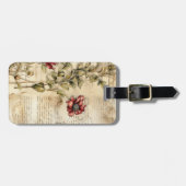 Liebe des Vintagen Pergaments mit Blume (1) Gepäckanhänger (Vorderseite horizontal)