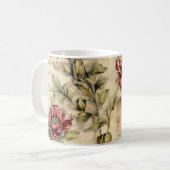 Liebe des Vintagen Pergaments mit Blume (1) Kaffeetasse (Vorderseite Links)