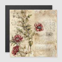 Liebe des Vintagen Pergaments mit Blume (1)