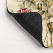 Liebe des Vintagen Pergaments mit Blume (1) Mousepad (Ecke)