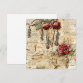 Liebe des Vintagen Pergaments mit Blume (4) (Vorne/Hinten)