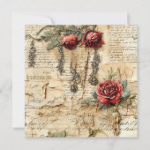 Liebe des Vintagen Pergaments mit Blume (4) (Vorderseite)