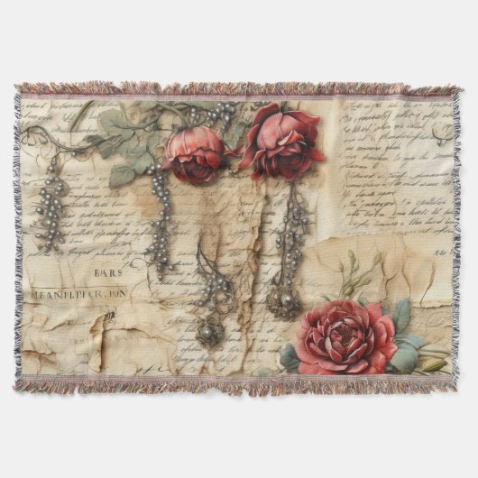 Liebe des Vintagen Pergaments mit Blume (4) Decke (Vorderseite)