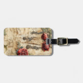 Liebe des Vintagen Pergaments mit Blume (4) Gepäckanhänger (Vorderseite horizontal)