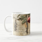 Liebe des Vintagen Pergaments mit Blume (4) Kaffeetasse (Links)