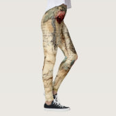 Liebe des Vintagen Pergaments mit Blume (4) Leggings (Rechts)