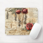Liebe des Vintagen Pergaments mit Blume (4) Mousepad (Mit Mouse)