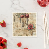 Liebe des Vintagen Pergaments mit Blume (4) Serviette (Beispiel)