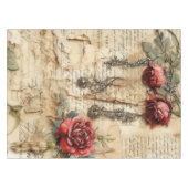 Liebe des Vintagen Pergaments mit Blume (4) Tischdecke (Vorderseite (Horizontal))