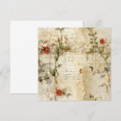 Liebe des Vintagen Pergaments mit Blume (6) (Vorne/Hinten)